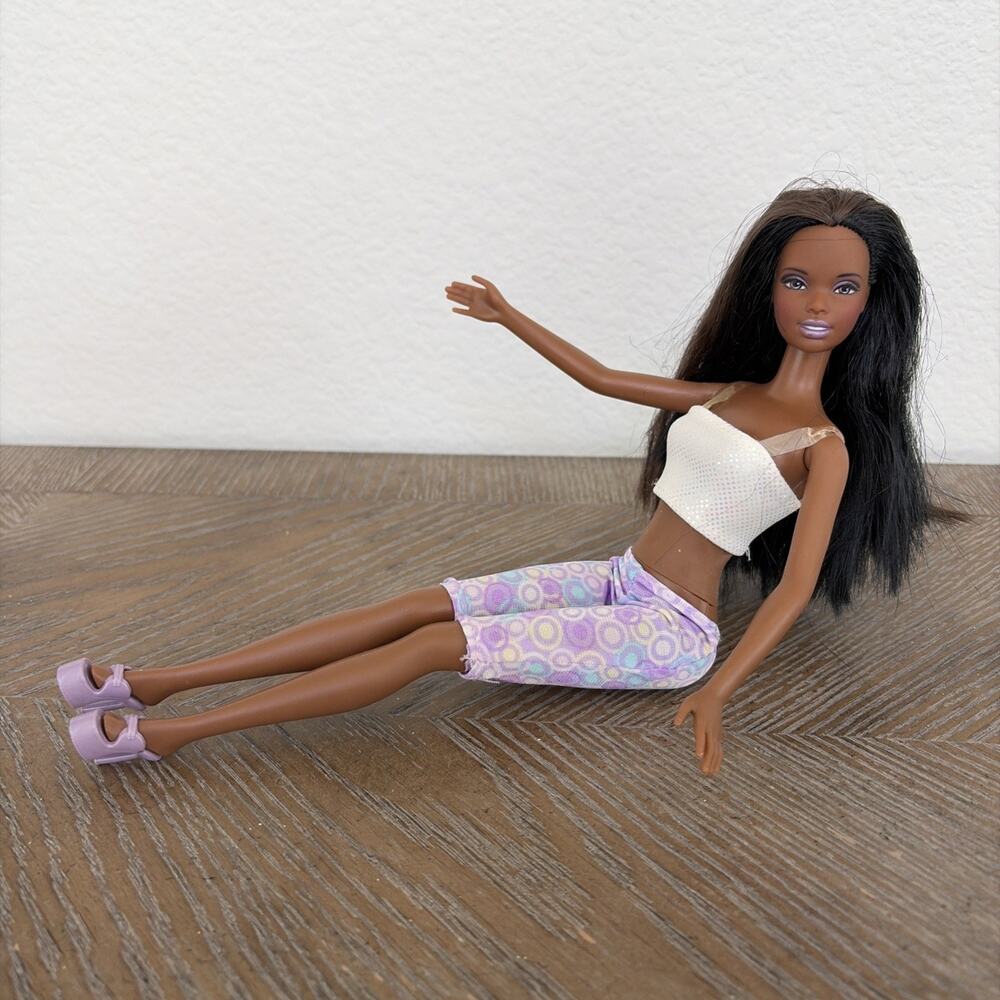 Vintage 1999 Barbie Christie Doll Ever Flex Jewel Girl Rubber Flexible Waist Y2K